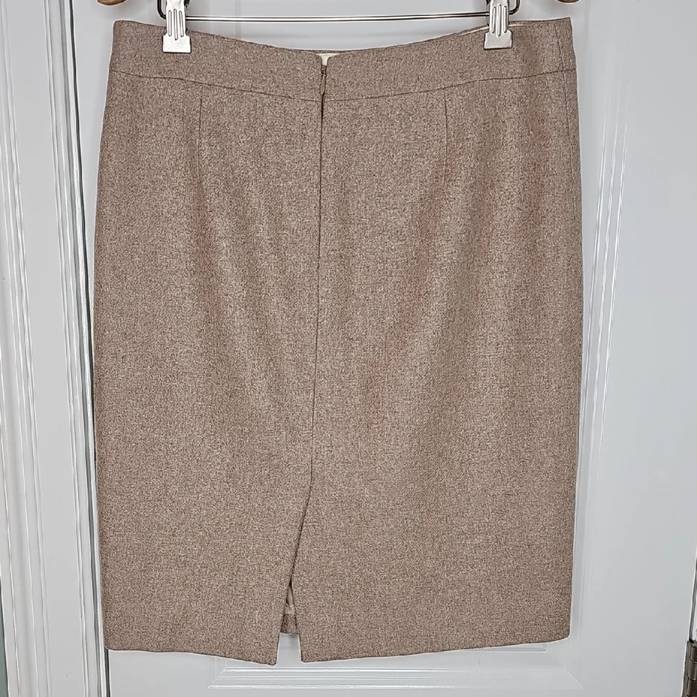 J. Crew Factory Beige Wool Blend Pencil Skirt - Size 4 - Picture 3 of 6